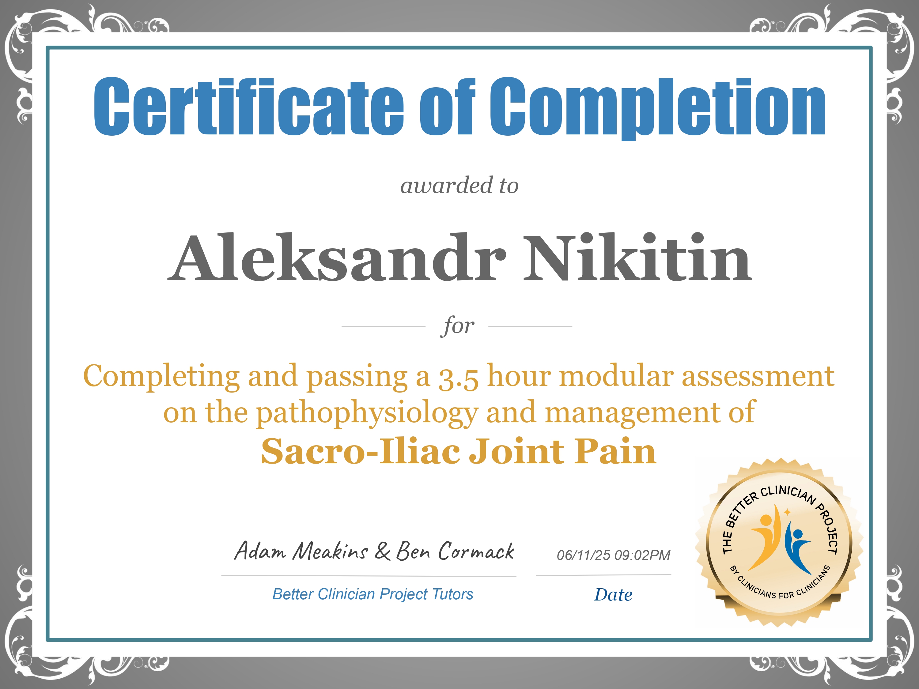 Sacro-Iliac Joint Pain